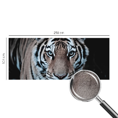 Nursery wall mural with a tiger portrait design
