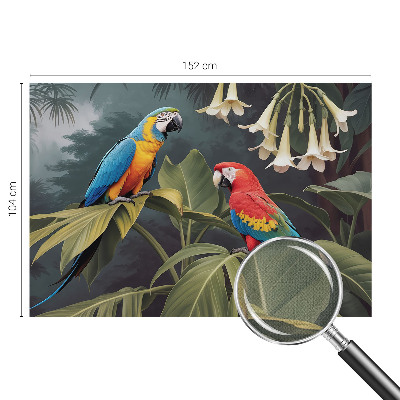 Peel and stick wall mural for bedroom Colorful parrots