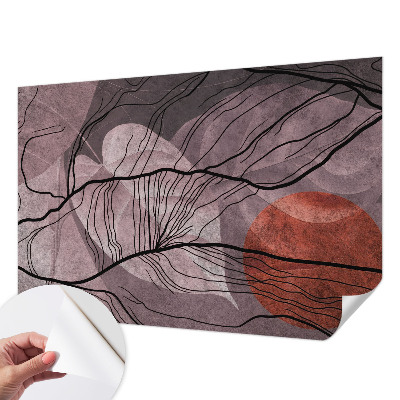 Peel and stick wall mural for kids' room with an energetic abstract design