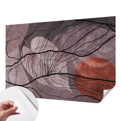 Peel and stick wall mural for kids' room with an energetic abstract design