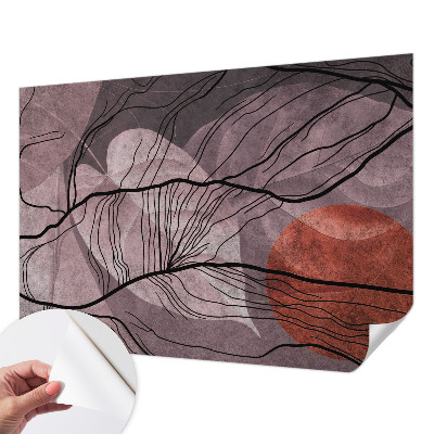Peel and stick wall mural for kids' room with an energetic abstract design