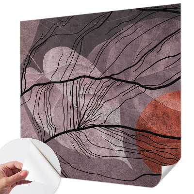 Peel and stick wall mural for kids' room with an energetic abstract design