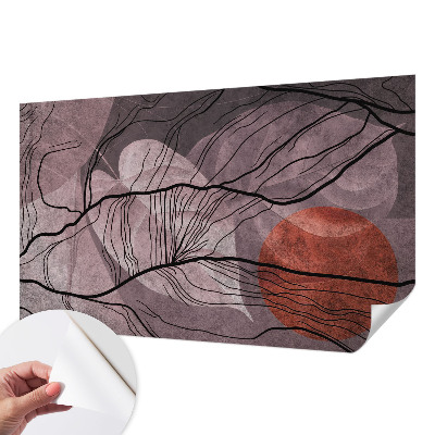 Peel and stick wall mural for kids' room with an energetic abstract design