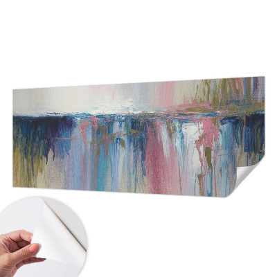Children's wall mural with a colorful abstract design
