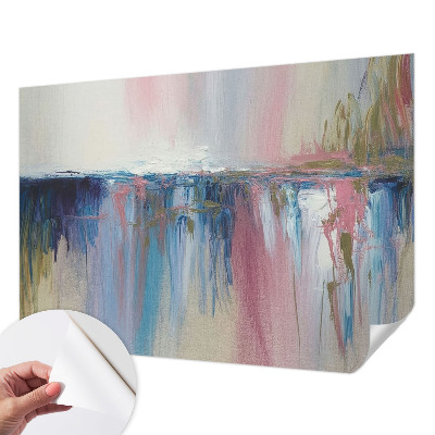 Children's wall mural with a colorful abstract design