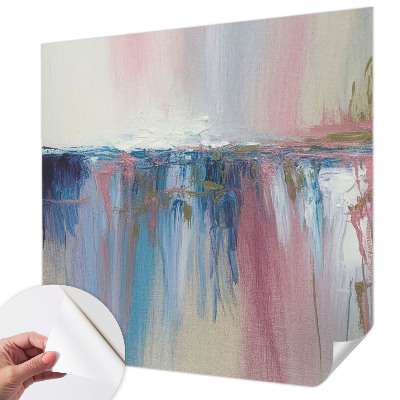 Children's wall mural with a colorful abstract design