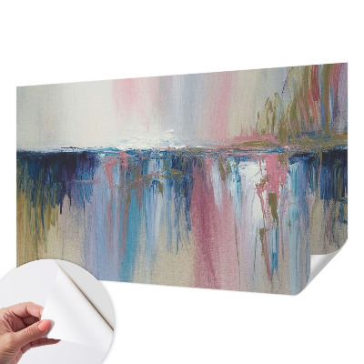 Children's wall mural with a colorful abstract design