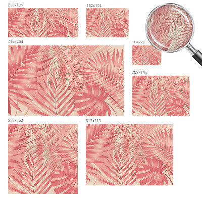 Peel and stick wall mural with tropical leaf design
