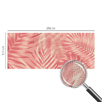 Peel and stick wall mural with tropical leaf design