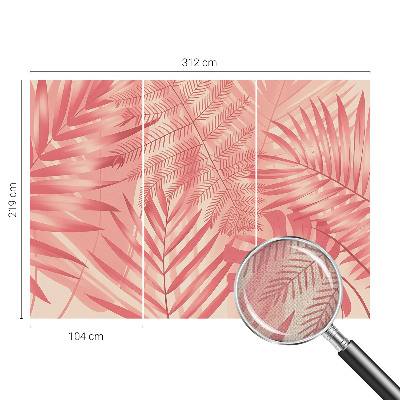 Peel and stick wall mural with tropical leaf design