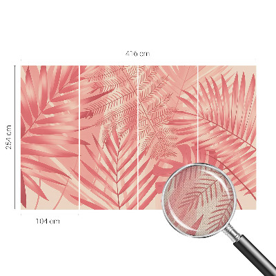 Peel and stick wall mural with tropical leaf design