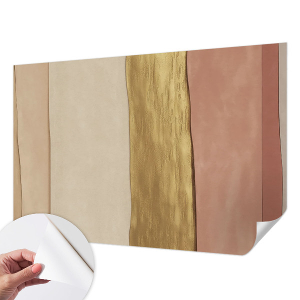 3D wall mural with wavy stripe pattern
