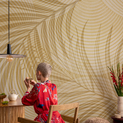 Self-adhesive wall mural with a tropical elegance motif