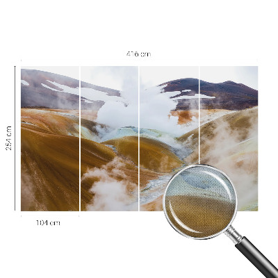 Baby room wall mural with a volcanic hills design
