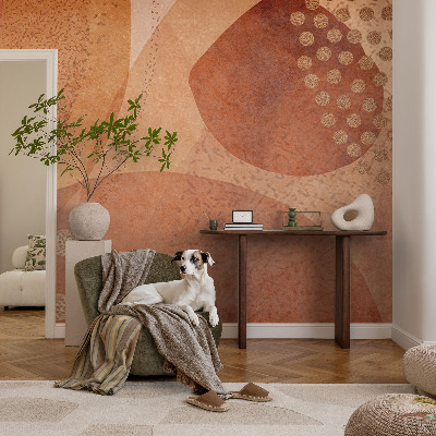 Removable wall mural with earthy compositions