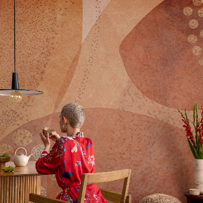 Removable wall mural with earthy compositions