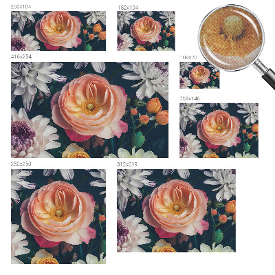 Self-adhesive photo wallpaper with a floral harmony design