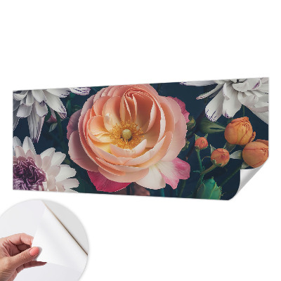 Self-adhesive photo wallpaper with a floral harmony design