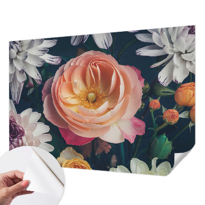 Self-adhesive photo wallpaper with a floral harmony design