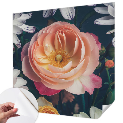 Self-adhesive photo wallpaper with a floral harmony design