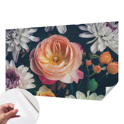 Self-adhesive photo wallpaper with a floral harmony design
