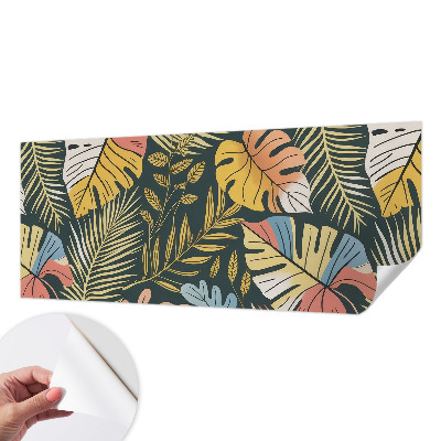 Peel and stick wall mural for living room with a tropical energy design