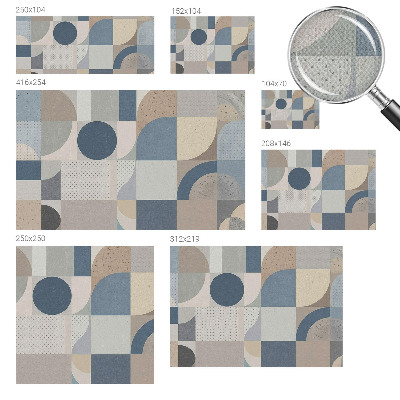 Removable wall mural wallpaper with a geometric mosaic pattern