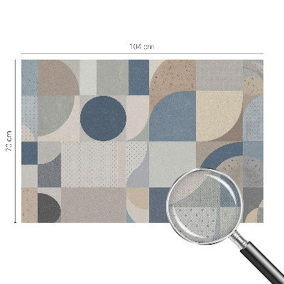 Removable wall mural wallpaper with a geometric mosaic pattern