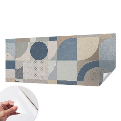 Removable wall mural wallpaper with a geometric mosaic pattern
