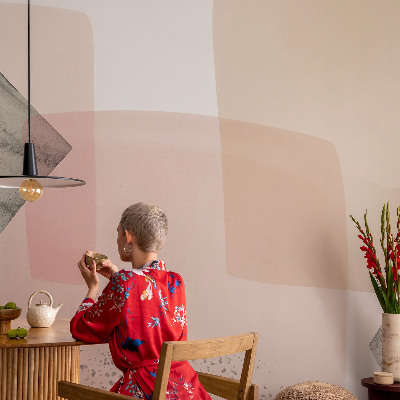 Peel and stick wall mural for kids' room with delicate figure illustrations