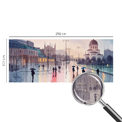 3D wall mural A rainy walk