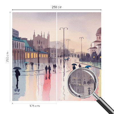3D wall mural A rainy walk