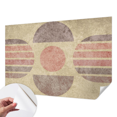 Nursery wall mural with geometric forms