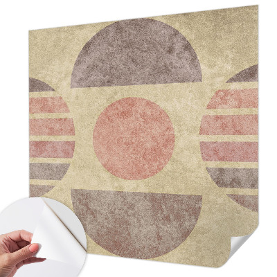 Nursery wall mural with geometric forms