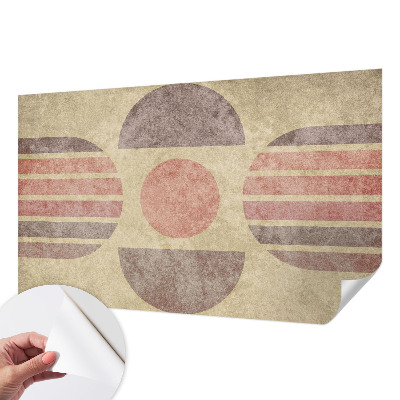 Nursery wall mural with geometric forms