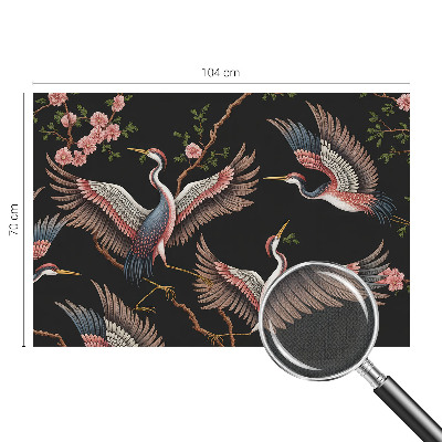 Children's wall mural with a floral pattern