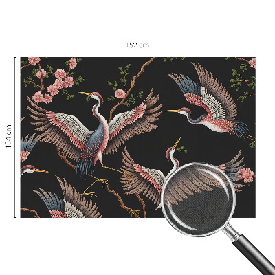 Children's wall mural with a floral pattern