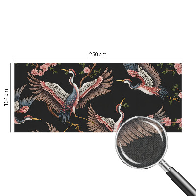 Children's wall mural with a floral pattern