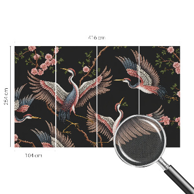 Children's wall mural with a floral pattern