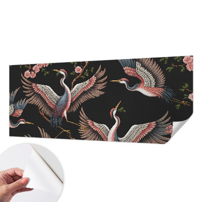 Children's wall mural with a floral pattern