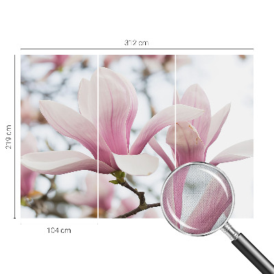 3D photo wallpaper mural Magnolia flowers
