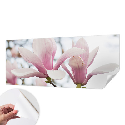 3D photo wallpaper mural with magnolia flowers