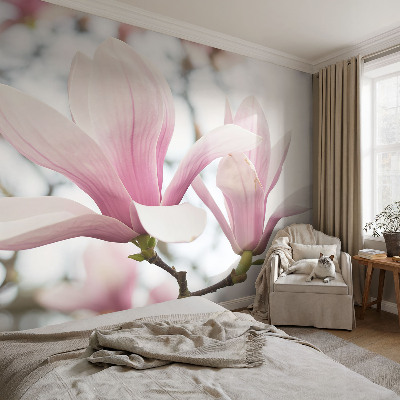 3D photo wallpaper mural Magnolia flowers