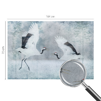 Peel and stick wall mural featuring a harmonious crane design