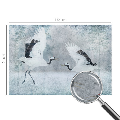 Peel and stick wall mural featuring a harmonious crane design