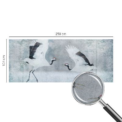 Peel and stick wall mural featuring a harmonious crane design