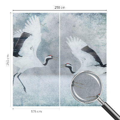Peel and stick wall mural featuring a harmonious crane design