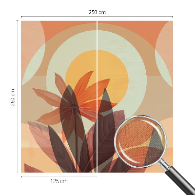 Peel and stick wall mural for kids' room with a floral abstraction design