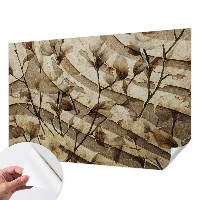 Nursery wall mural with a classic floral motif