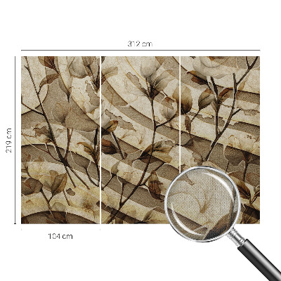 Nursery wall mural with a classic floral motif